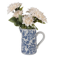 Clayre &amp; Eef | Decoratieve Schenkkan Wit Blauw 21x13x21 cm | 6CE2385