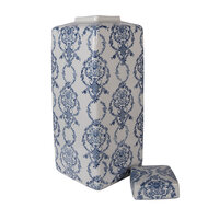 Clayre &amp; Eef | Decoratie pot met deksel Wit Blauw 16x16x41 cm | 6CE2388L