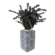 Clayre &amp; Eef | Decoratie pot met deksel Wit Blauw 15x15x31 cm | 6CE2388S