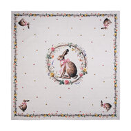 Clayre &amp; Eef | Vierkant Tafelkleed Beige Bruin 100x100 cm | EWC01