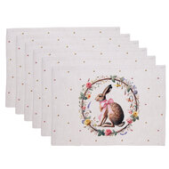 Clayre &amp; Eef | Placemats Set van 6 Beige Bruin 48x33 cm | EWC40