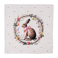 Clayre &amp; Eef | Servetten Katoen Set van 6 Beige Bruin 40x40 cm | EWC43