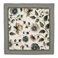 Clayre &amp; Eef | Servetten Katoen Set van 6 Beige Groen 40x40 cm | GTB43