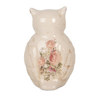 Clayre &amp; Eef | Decoratie Beeld Uil Beige Roze 11x10x17 cm | 6CE1961M