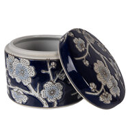 Clayre &amp; Eef | Sieradendoos Blauw Wit &oslash; 12x10 cm | 6CE2389