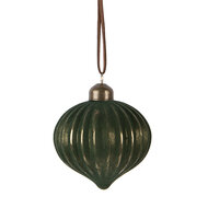 Clayre &amp; Eef | Kerstbal Groen &oslash; 8x9 cm | 6GL5128