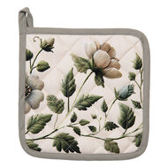 Clayre &amp; Eef | Pannenlap Beige Groen 20x20 cm | GTB45