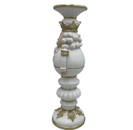 Kandelaar / Decoratie beeld notenkraker wit goud - 14x13x40 - Colmore