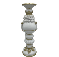 Kandelaar / Decoratie beeld notenkraker wit goud - 14x13x40 - Colmore