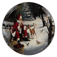 Clayre &amp; Eef | Onderzetter voor Glazen Grijs Rood &oslash; 11x1 cm | 66420