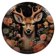 Clayre &amp; Eef | Onderzetter voor Glazen Zwart Bruin &oslash; 11x1 cm | 66423