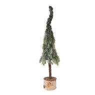 Clayre &amp; Eef | Kunstkerstboom Groen Wit &oslash; 10x35 cm | 66427
