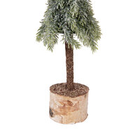 Clayre &amp; Eef | Kunstkerstboom Groen Wit &oslash; 10x35 cm | 66427
