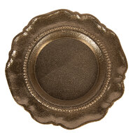 Clayre &amp; Eef | Decoratie Schaal Goudkleurig &oslash; 20x2 cm | 6AL0081