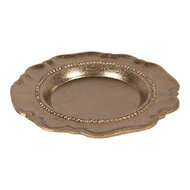 Clayre &amp; Eef | Decoratie Schaal Goudkleurig &oslash; 20x2 cm | 6AL0081