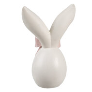 Clayre &amp; Eef | Decoratie Beeld Konijn Wit Roze 12x8x18 cm | 6PR5179