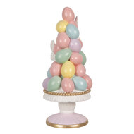 Clayre &amp; Eef | Decoratie Beeld Konijnen Wit Roze &oslash; 27x61 cm | 5MG0057