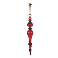 Clayre &amp; Eef | Decoratie hanger Kerst Rood Groen &oslash; 9x57 cm | 5Y1404