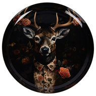 Clayre &amp; Eef | Decoratie Schaal Zwart Bruin &oslash; 28x3 cm | 66415