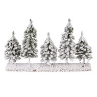 Clayre &amp; Eef | Kerstdecoratie Kerstbomen Groen Wit 40x8x25 cm | 66434