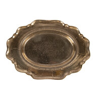 Clayre &amp; Eef | Decoratie Schaal Goudkleurig 31x22x3 cm | 6AL0082