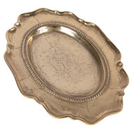 Clayre &amp; Eef | Decoratie Schaal Goudkleurig 31x22x3 cm | 6AL0082