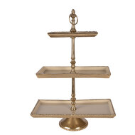 Clayre &amp; Eef | Etag&egrave;re 3 laags Beige Goudkleurig 34x17x50 cm | 6AL0083