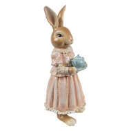 Clayre &amp; Eef | Decoratie Konijn Bruin Roze 11x11x26 cm | 6PR5231