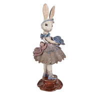 Clayre &amp; Eef | Decoratie Konijn Beige Blauw 15x14x35 cm | 6PR6026