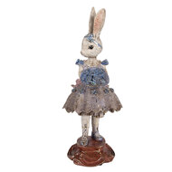 Clayre &amp; Eef | Decoratie Konijn Beige Blauw 15x14x35 cm | 6PR6026