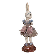 Clayre &amp; Eef | Decoratie Konijn Beige Blauw 15x14x35 cm | 6PR6026