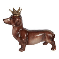 Clayre &amp; Eef | Decoratie Hond Bruin 35x14x28 cm | 6PR6035