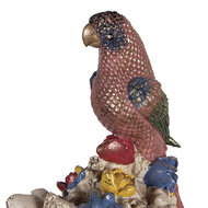 Clayre &amp; Eef | Decoratie buste Kat met vogel Wit Goudkleurig 24x21x40 cm | 6PR6040