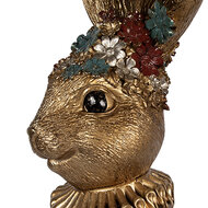 Clayre &amp; Eef | Decoratie Konijn Goudkleurig Groen 27x17x49 cm | 6PR6057