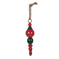 Clayre &amp; Eef | Decoratie hanger Kerst Rood Groen &oslash; 8x33 cm | 6Y5979
