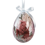 Clayre &amp; Eef | Decoratie Hanger Ei (set 6) Wit Roze &oslash; 7x10 cm | 66456