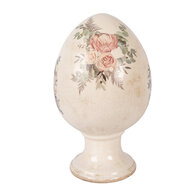Clayre &amp; Eef | Decoratie Ei op voet Beige Roze &oslash; 17x28 cm | 6CE2393XL