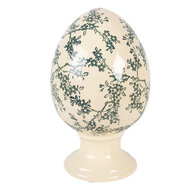 Clayre &amp; Eef | Decoratie Ei op voet Geel Groen &oslash; 15x24 cm | 6CE2395L