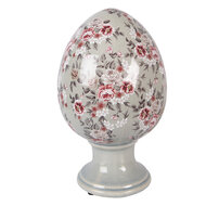 Clayre &amp; Eef | Decoratie Ei op voet Grijs Roze &oslash; 17x28 cm | 6CE2399XL
