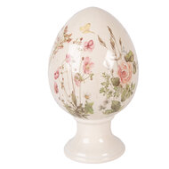 Clayre &amp; Eef | Decoratie Ei op voet Beige Roze &oslash; 17x28 cm | 6CE2401XL