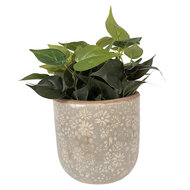 Clayre &amp; Eef | Bloempot Binnen Grijs Beige &oslash; 20x19 cm | 6CE2409XL