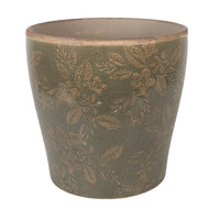 Clayre &amp; Eef | Bloempot Binnen Groen Bruin &oslash; 18x17 cm | 6CE2410XL