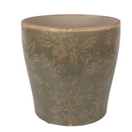 Clayre &amp; Eef | Bloempot Binnen Groen Bruin &oslash; 18x17 cm | 6CE2410XL