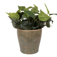 Clayre &amp; Eef | Bloempot Binnen Groen Bruin &oslash; 18x17 cm | 6CE2410XL