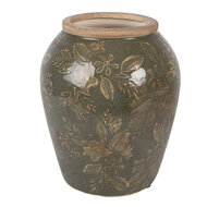 Clayre &amp; Eef | Vaas Groen Bruin &oslash; 15x18 cm | 6CE2411M