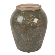 Clayre &amp; Eef | Vaas Groen Bruin &oslash; 15x18 cm | 6CE2411M