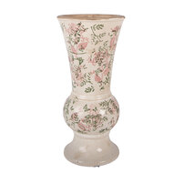 Clayre &amp; Eef | Vaas Beige Groen &oslash; 15x32 cm | 6CE2412M