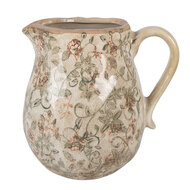 Clayre &amp; Eef | Decoratieve Schenkkan Beige Groen 20x16x20 cm | 6CE2413L