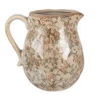 Clayre &amp; Eef | Decoratieve Schenkkan Beige Groen 20x16x20 cm | 6CE2413L