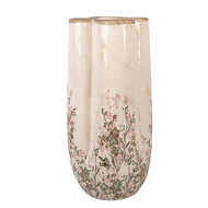 Clayre &amp; Eef | Vaas Beige Groen &oslash; 16x36 cm | 6CE2416L